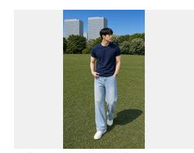 AI 생성 야외 자연광 남성 모델 컷